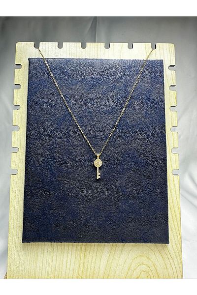 Mutenaura Stainless Steel Key Necklace Gold