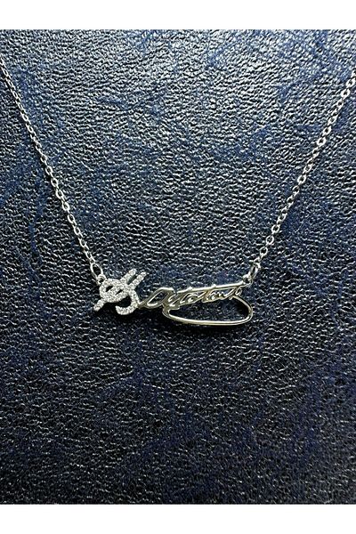 Mutenaura Stainless Steel Stone Ataturk Signature Necklace