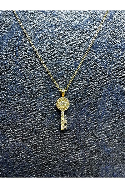 Mutenaura Stainless Steel Key Necklace Gold