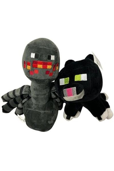 MINECRAFT Set 2 Jucării De Pluș : Gri Și Negru, 28 Cm