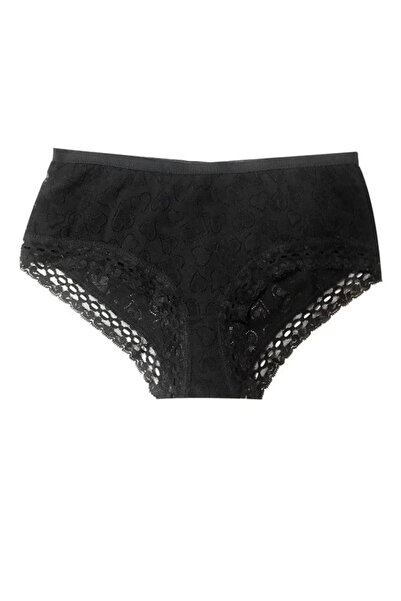 Mulvix Şahinler lace trimmed black color bikini panties for women code b722