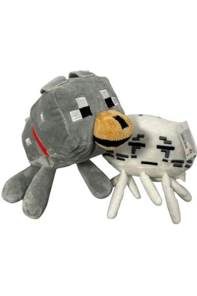 MINECRAFT Set 2 jucării de pluș Minecraft: alb și gri, 28 cm