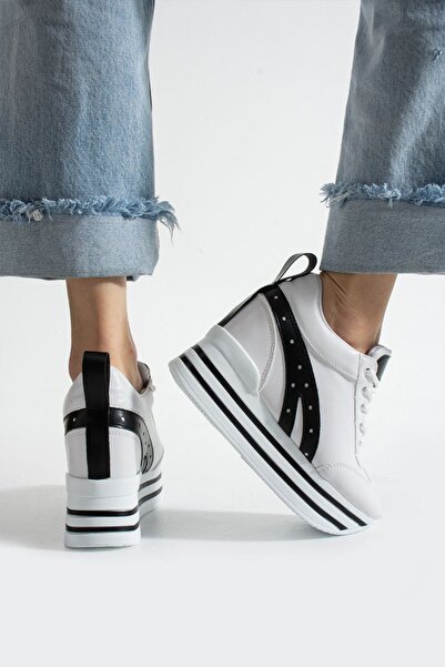 Leyna kadın içten gizli topuklu spor ayakkabı yükseklik [10] cm