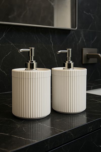 DOVİHOME 2 τεμ. 700ml XL Πάγκος Λευκό Διακοσμητικό Μπάνιου Κουζίνας Δοχείο υγρού σαπουνιού Μπάνιου Κουζίνας Απορρυπαντικό