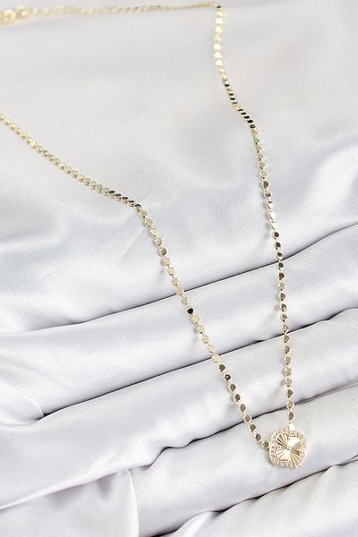 norsary Brass Zircon Stone Clover Model Crushed Chain Gold Color Women's Necklace