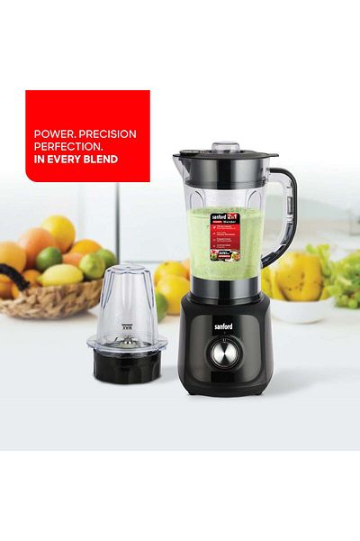 Sanford Sanford 2-in-1 Blender and Grinder 1.6L - 600W, Dry Grinding Attachment, Splash-Proof Vents