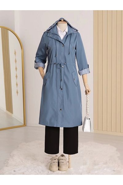 nedo7 Lined Trench Coat -Indigo