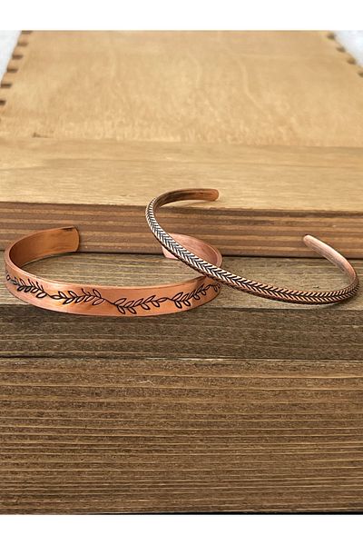 Rupen Kraft Pure copper bracelet set of 2 pure copper bracelet adjustable size