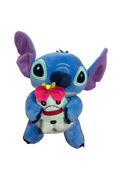 Lilo & Stitch Stitch Plush Toy With Doll, Soft, Blue, 32 Cm, Soft Material