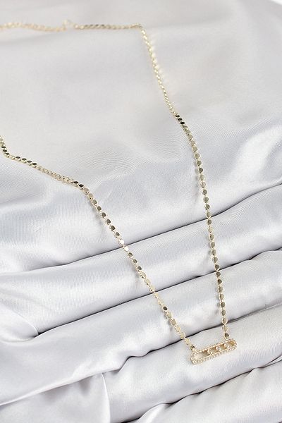 norsary Brass Zircon Stone Messika Model Crushed Chain Gold Color Women's Necklace