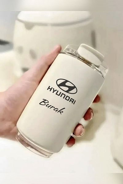 İŞTE BU كوب ترمس مفرغ من هيونداي بتصميم ريترو - 240 مل |   الحليب الأبيض |   304 فولاذ، حفظ الحرارة، لا يتسرب
