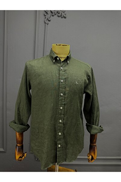 ALTINYILDIZ CLASSICS Колекция Altınyıldız 100% ленна риза в каки цвят с удобн...