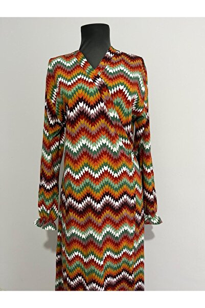 ShopX Yazlık Viskon Namaz Elbisesi – Uzun, İç Göstermeyen, Rahat ve Şık Kruvaze Model