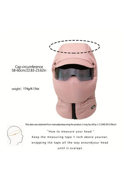 esdekor 1Pc Winter Warmth Women's Polyester Fleece Hat with Integrated Shawl, 100% Polyester Inelastic