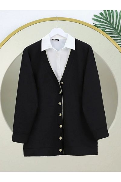 nedo7 Buttoned Osyho Cardigan -Black