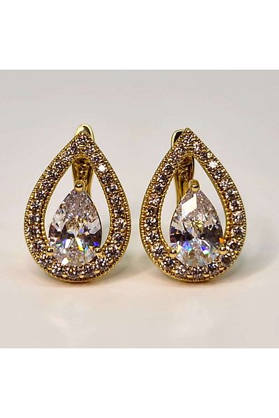 My Bijoux Francesca White gold plated earrings