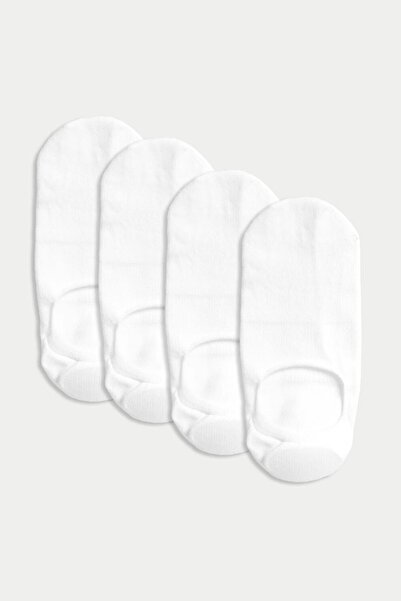 Marks & Spencer , Set de șosete foarte scurte - 4 perechi, Alb, Mărimea 6-8