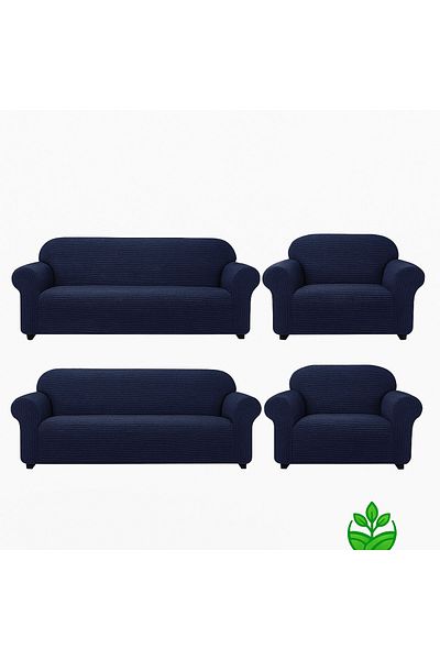 BOSTAN Jacquard Sofa, Sofa, Sofa Bed Cover Stick Pattern Flexible Without Skirt For 3+3+1+1 Sets