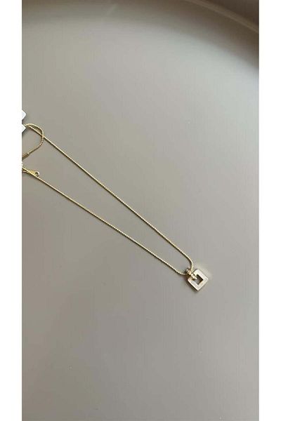 MBB ETİCARET Mother of pearl ring necklace - gold