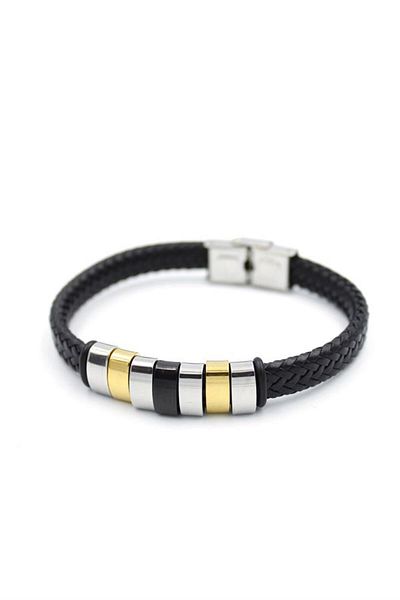 MBB ETİCARET Leather men's bracelet - multi-color