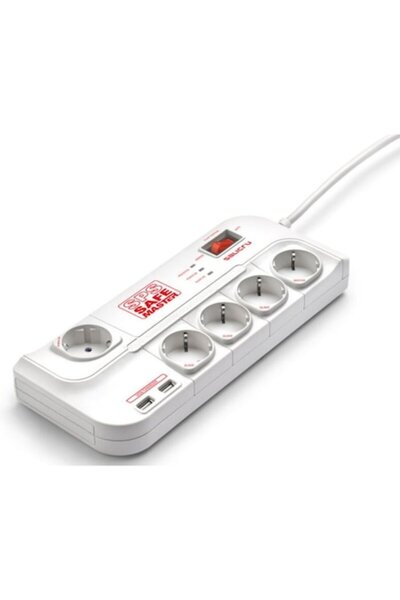 Salicru SPS.SAFE MASTER Power Strip, 5 Sockets, 2 USB, 1.8 m White