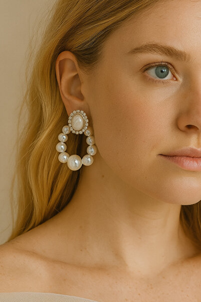 LIVOSH Pearl Brooch Stone Earrings