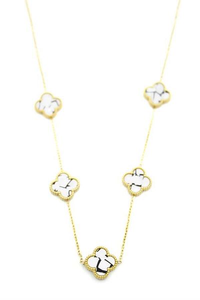 MBB ETİCARET Vc clover necklace - white