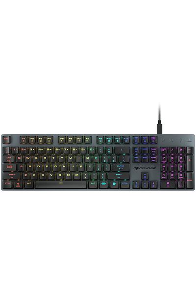Cougar Gaming Mechanical Keyboard with Cable, Luxlim, Ultra-Thin, RGB Lighting, Black