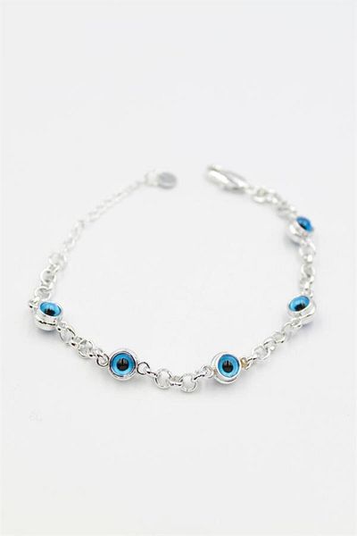 MBB ETİCARET Evil Eye Chain Bracelet - Silver