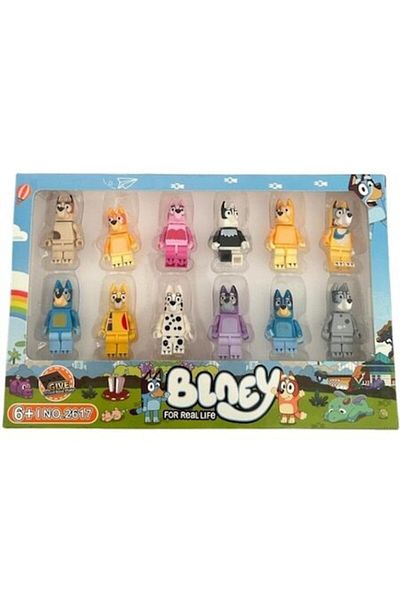 bluey Set De 12 Figurine , Multicolore, 5 Cm
