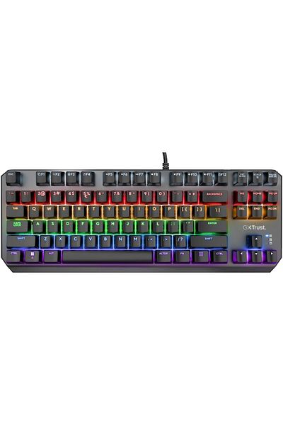 Trust Gaming Mechanical Keyboard TKL GXT834 CALLAZ, Rainbow Lighting, Red Outemu Switch, 1.8m Cable,