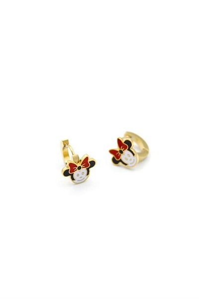 MBB ETİCARET Figured Hoop Earrings - Gold
