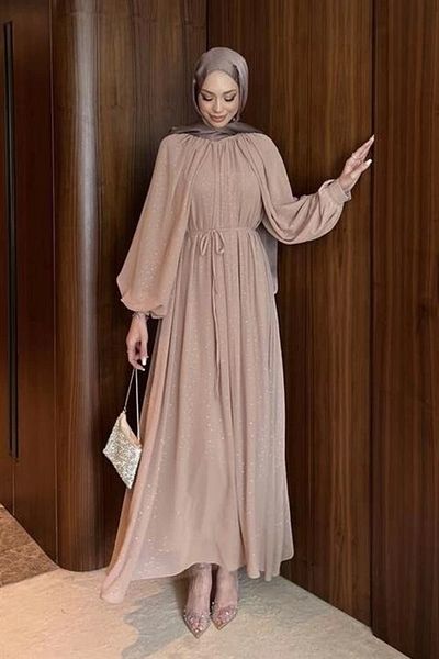nedo7 Stoned Chiffon Dress Onion Peel