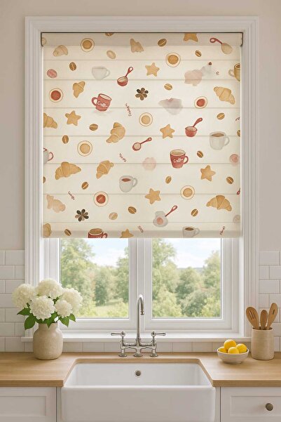 perastore Desenli Modern Şık Zebra Perde