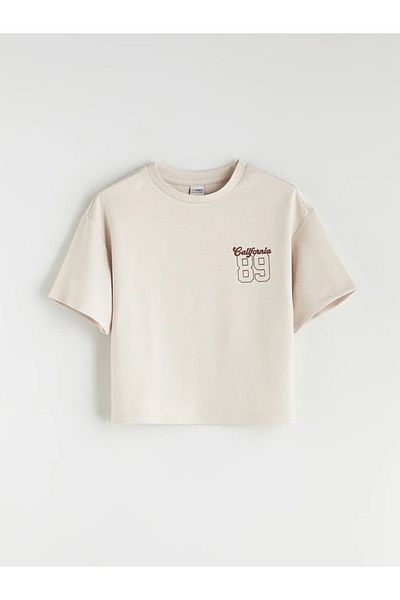 LC Waikiki Lcw Kids Beige Crew Neck Girls T-Shirt and Pants