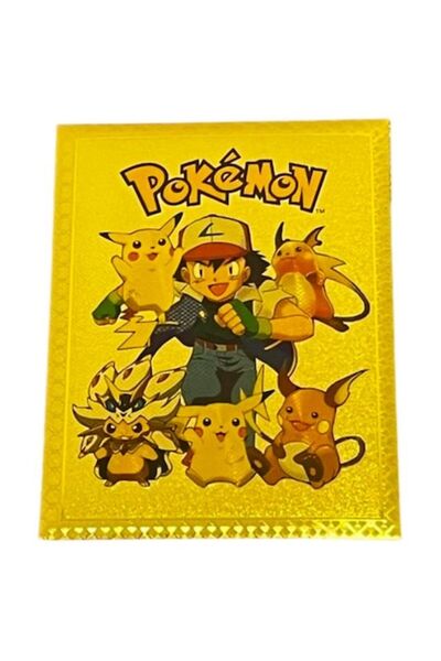 Pikachu Set auriu sclipitor 10 carti Pokemon, indragitii eroi cu super-puteri