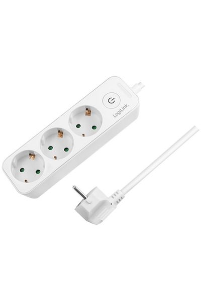 LogiLink Prelungitor LPS244, Întrerupător iluminat, 3 prize, IP20, H05VV-F 3G 1.5 mm², Cablu 1.5m