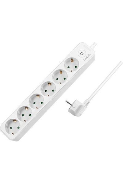 LogiLink Prelungitor de prize, LogiLink, 6 prize, 1,5 m, alb