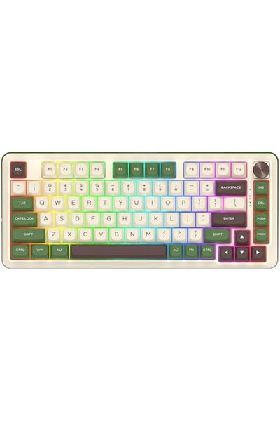 REDRAGON Tastatură mecanică de gaming Cyrus Pro, Bluetooth, cu fir, fără fir, iluminare RGB, alb/gri