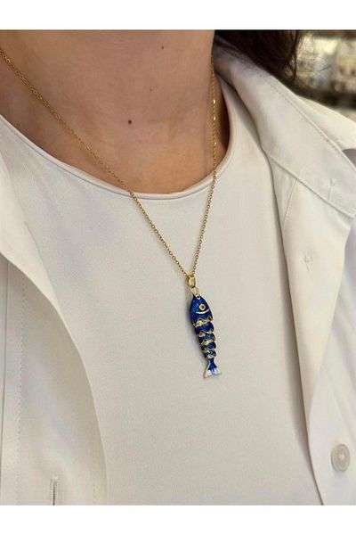 MBB ETİCARET Fish Necklace - Blue