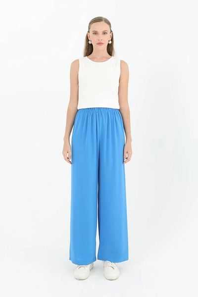 nedo7 Women's Wide Leg High Waist Trousers - 18103Pnt