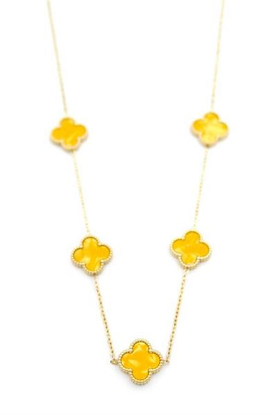 MBB ETİCARET Vc Clover Necklace - Yellow