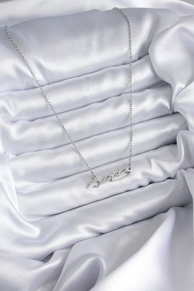 MBB ETİCARET 316L Steel Chain Silver Color Ataturk Signature Figure Women's Necklace - TJ-BKO7841