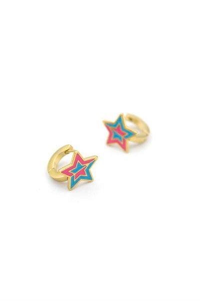 MBB ETİCARET Figured Hoop Earrings - Gold