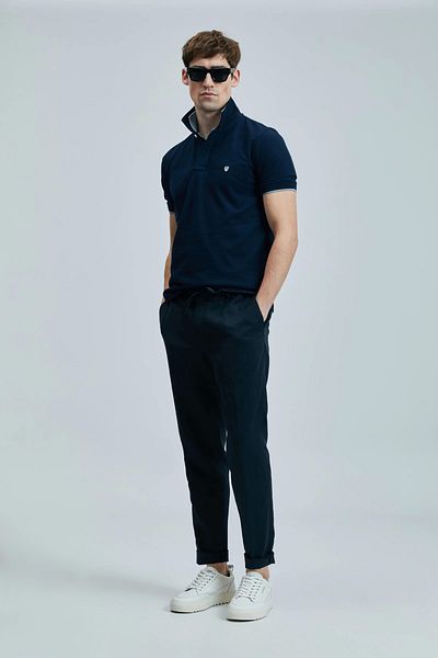Lufian Laon Smart ανδρικό μπλουζάκι πόλο Slim Fit Navy Blue