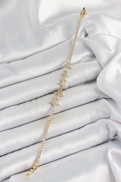 MBB ETİCARET Brass Gold Color Star Model Women's Bracelet - Tj-Bb7066