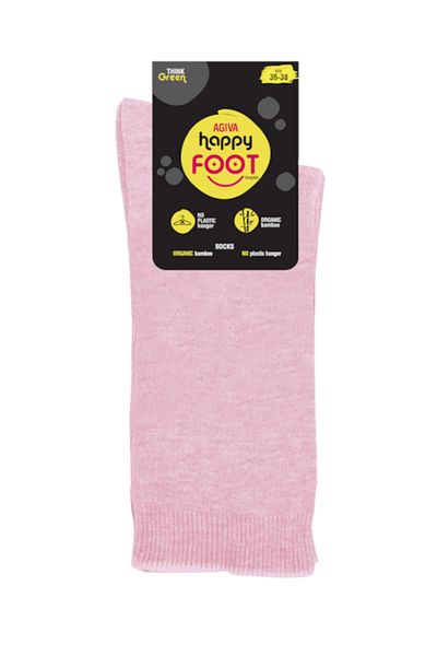 Agiva Șosete de damă din bambus Happy Foottopia, roz, mărimea 35-38 EU