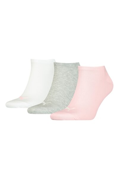Puma , Set de șosete unisex până la gleznă - 3 perechi, gri, alb, roz, mărime...
