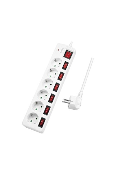 LogiLink LPS250 Power Strip, 6 Schuko sockets, 1.5m cable, 16A, Child Protect...