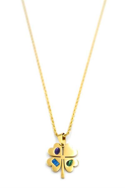 MBB ETİCARET Clover Necklace - 60 cm - Gold
